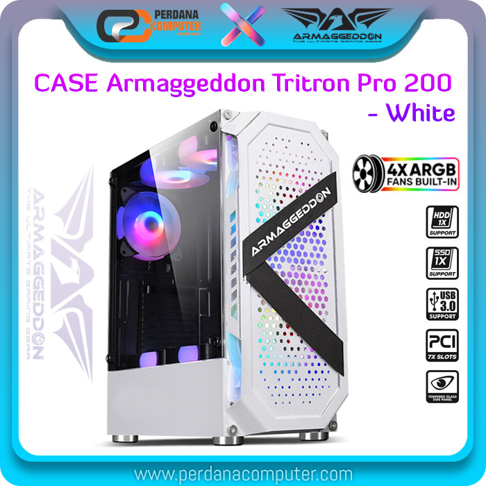 Case PC Armaggeddon Tritron Pro 200 - White