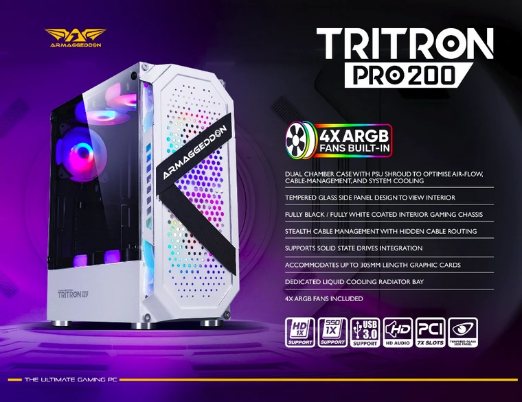 Case PC Armaggeddon Tritron Pro 200 - White - Image 2